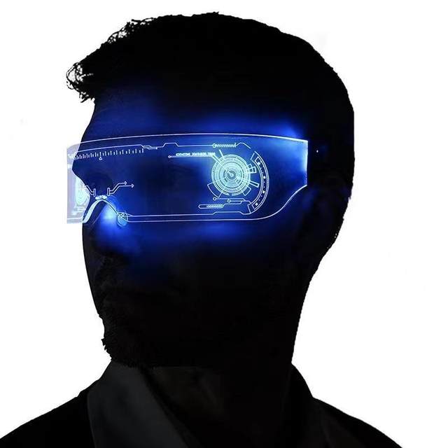 Children's glowing glasses color change and luminous technology sense futuristic glasses street dance performance accessories trendy and fashionable LEDLl