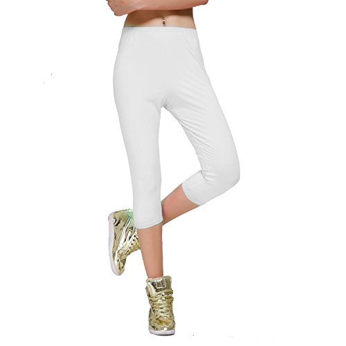 Stretch Cotton Capri Crop Leggings Tights - 图3