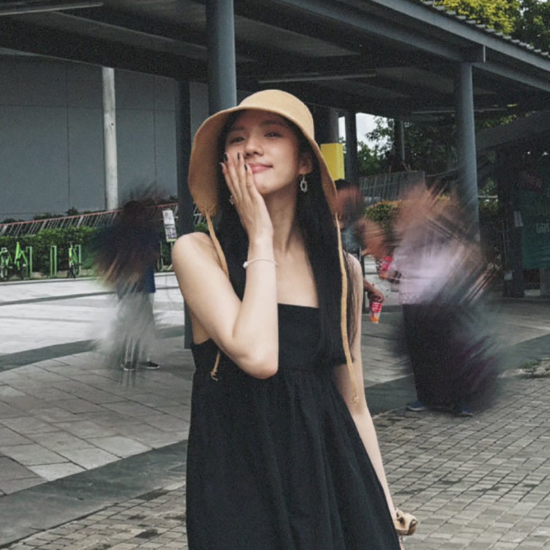 金晨同款夏季草帽防晒遮阳帽海边沙滩帽三亚旅游度假帽子女渔夫帽