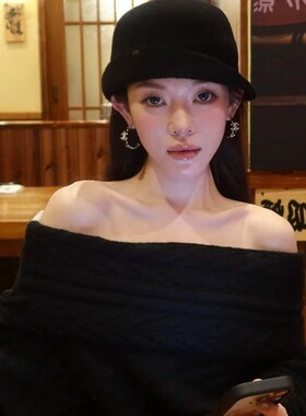 张婧仪同款羊毛保暖显脸小渔夫帽