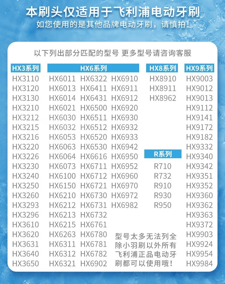 适配PHILIPS飞利浦牙刷头HX6730/02 HX6712/04 HX6512/35 HX6850 - 图2