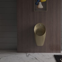 The Happier Gold Color Small Poop Hung Wall Style All-in-one Induction Urinal Ceramic Small Poop Light Lavish Hotel Use