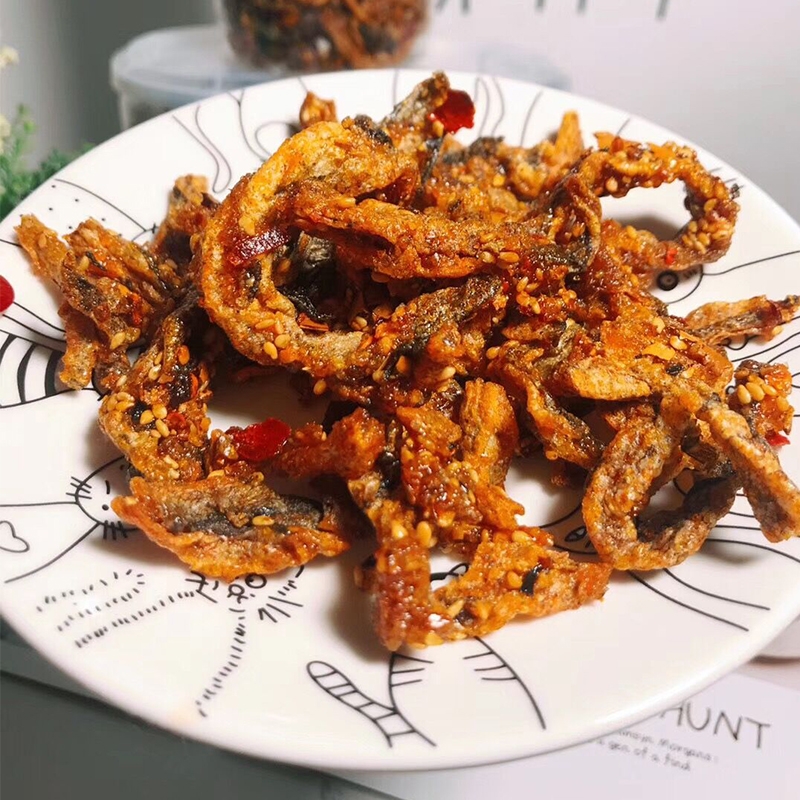 香脆鱼皮香辣味150g瓶麻辣爆酥海鲜零食即食潮汕特产含瓶200克 - 图2