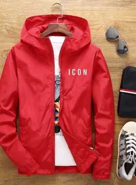 ICON new men's casual hooded bomber jacket spring an