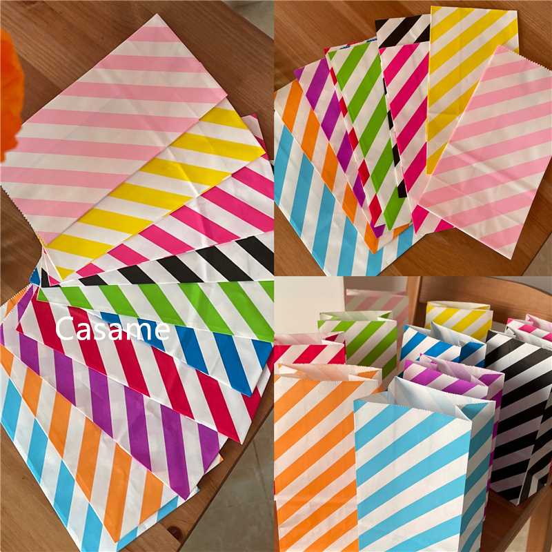 New paper bag mini Stand up Colorful Polka Dot Bags 18x9x6c - 图1