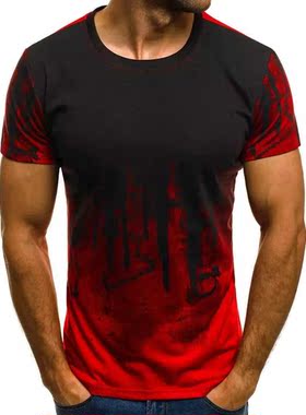 Factory direct fashion summer men's t-shirt hand-painted ink