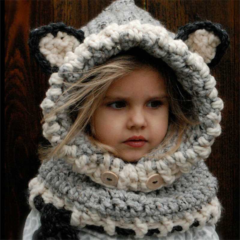 Fox Hat Autumn And Winter Children	s Wo Knitted Hat Hand-图2