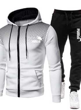 New Winter Men's Clothing Men Sets Printing Hoodie Set Fleec