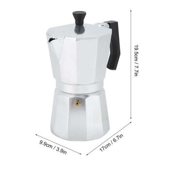 Portable Grinder 6 ຖ້ວຍ Aluminum Moka Pot Octagonal Coffee C