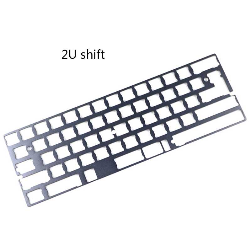 Gray 60% Aluminum Mechanical Keyboard Plate Support GK64 DZ6-图2