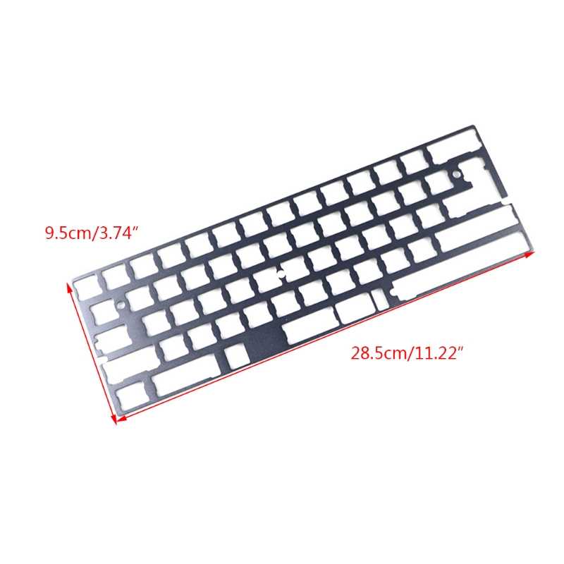 Gray 60% Aluminum Mechanical Keyboard Plate Support GK64 DZ6-图0