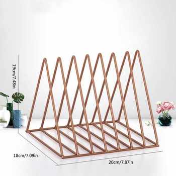 Metal Iron Storage LP Record Rack Triangle Shaped Book Magzi