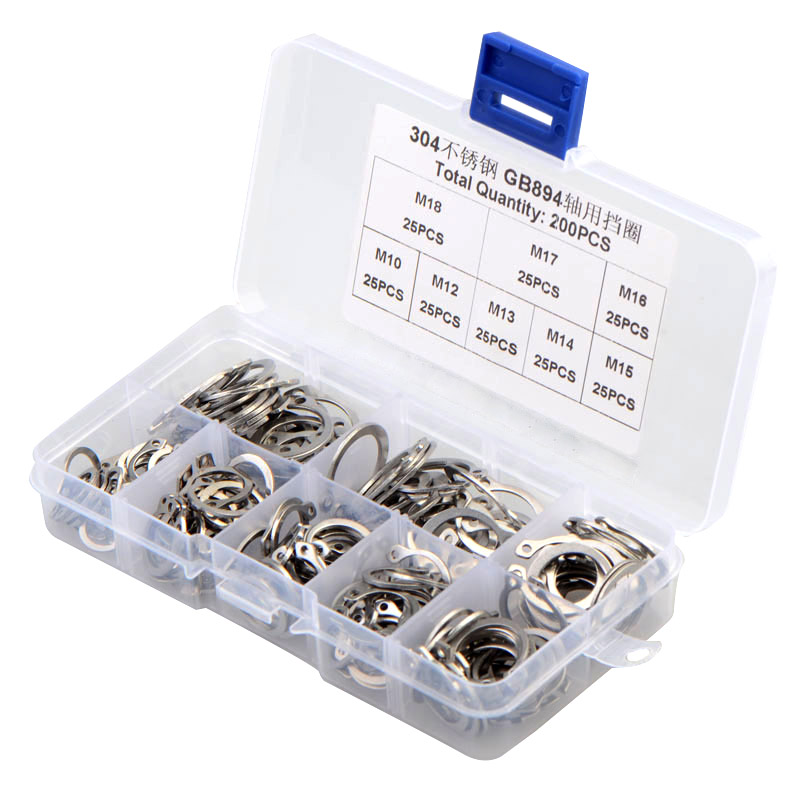 200PCS Circlips for Shaft Assortment Kit C Type Retaining Ci-图2