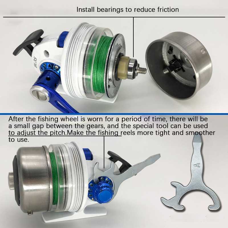 Fishing Reel 6+1BB BL35 Hunting Slingshot Closed Metal Coil - 图0