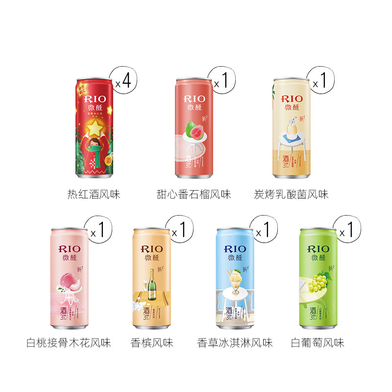 圣诞rio锐澳330ml*10 恒谦酒类预调鸡尾酒/Alcopop