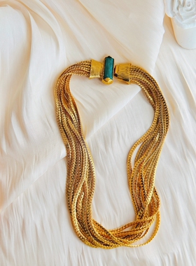 中古款金色编织简约时尚项链