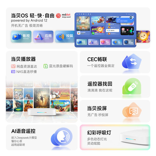 当贝H5高清电视盒子家用电视机网络机顶盒网络高清播放器 - 图1