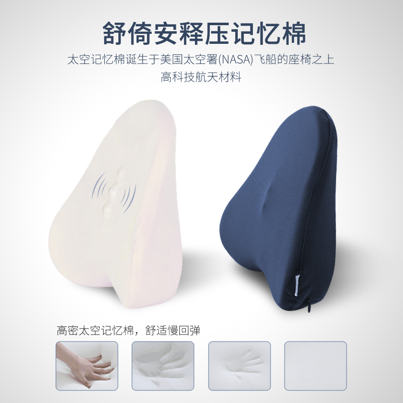 汽车腰靠护腰靠背记忆棉座椅腰枕司机车用四季背靠腰垫头枕套装