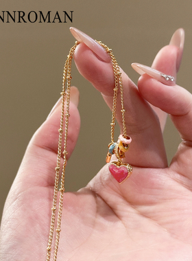 爱心项链女轻奢时尚锁骨链