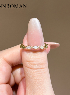 金色波浪戒指女高级感轻奢