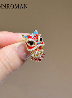 醒狮耳钉女高级感中国风