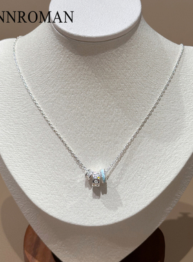 蓝色珐琅小蛮腰项链女款2026新款