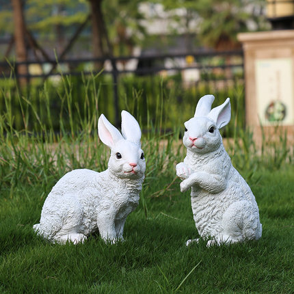花园庭院装饰工艺品户外草地园林景观雕塑树脂动物仿真兔子摆件 - 图1