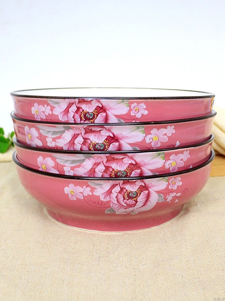 盘子菜盘家用深盘陶瓷2/4/6个盘子碗套装组合碟子创意网红高级感,淘宝优惠券,粉丝福利购,淘宝优惠卷