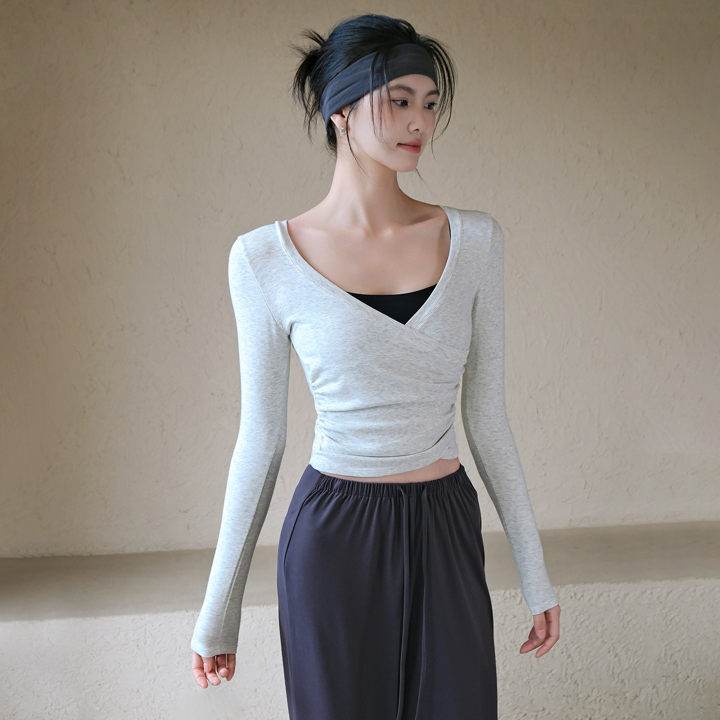 瑜伽服女秋冬修身显瘦运动上衣长袖T恤罩衫外穿普拉提训练健身服,淘宝优惠券,粉丝福利购,淘宝优惠卷