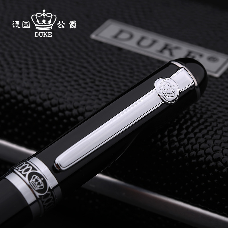 duke德国公爵签字笔商务高档宝珠中性金属笔杆重手感男士办公签名碳素黑色水笔高级礼物礼品送礼私人定制刻字