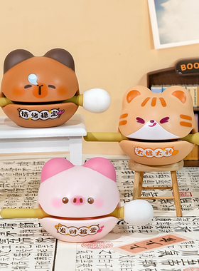 欧气加满小木鱼桌面摆件