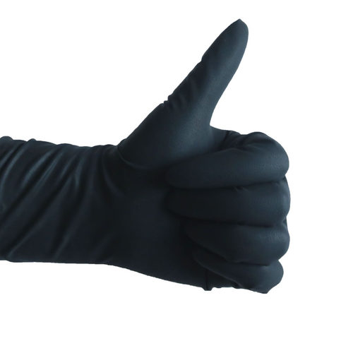 泰国进口乳胶美发手套加厚高弹性烫染发洗头纹眉黑色橡胶耐用手套 - 图2