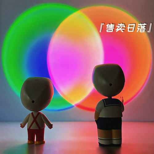 网红宇航员LED夕阳日落灯拍照氛围灯情调电竞卧室落日生日礼物ins - 图2