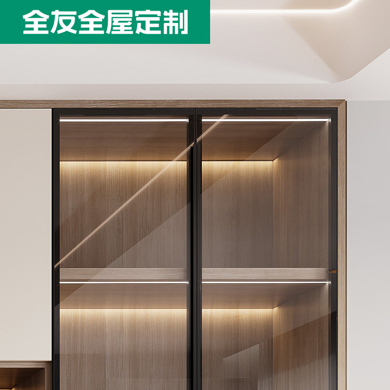 全友全屋定制电视柜小户型北欧风客厅家用整墙收纳柜储物柜一体_虎窝淘