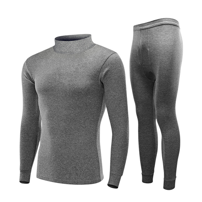 南极人男士保暖中高领纯棉棉毛衫 南极人宜商仁保暖套装