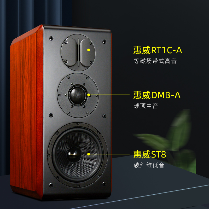 美丽安之声喇叭8寸三分频HIFI发烧落地音箱天鹅音响