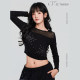 CV New Square Dance Trendy Brand Fireworks Suit Dancing Sexy Transparent Top Guangjue Dance Hip-Hop Sports Pants