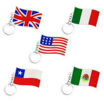 1PCS PVC Keyring Charms National Flag Key Chain Kids Toy Pen
