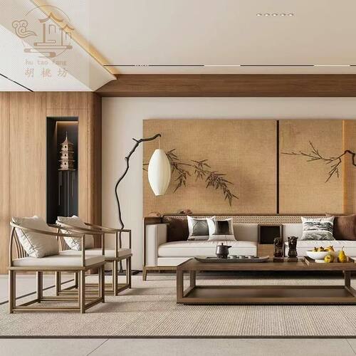 新中式宋式美学沙发组合现代简约禅意别墅酒店会所样板房家具定制 - 图0
