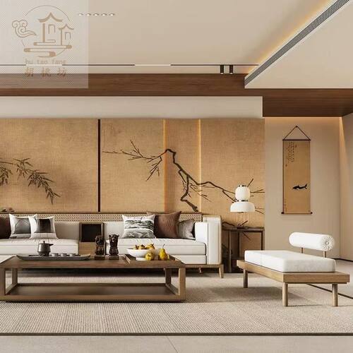 新中式宋式美学沙发组合现代简约禅意别墅酒店会所样板房家具定制 - 图1