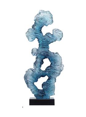 新中式玄关摆件太湖石透明树脂雕塑样板房别墅酒店软装艺术装饰品