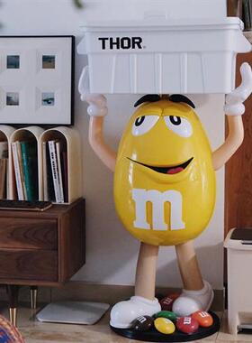 卡通黄橙红豆玻璃钢雕塑公仔客厅网红店铺橱窗装饰落地大摆件