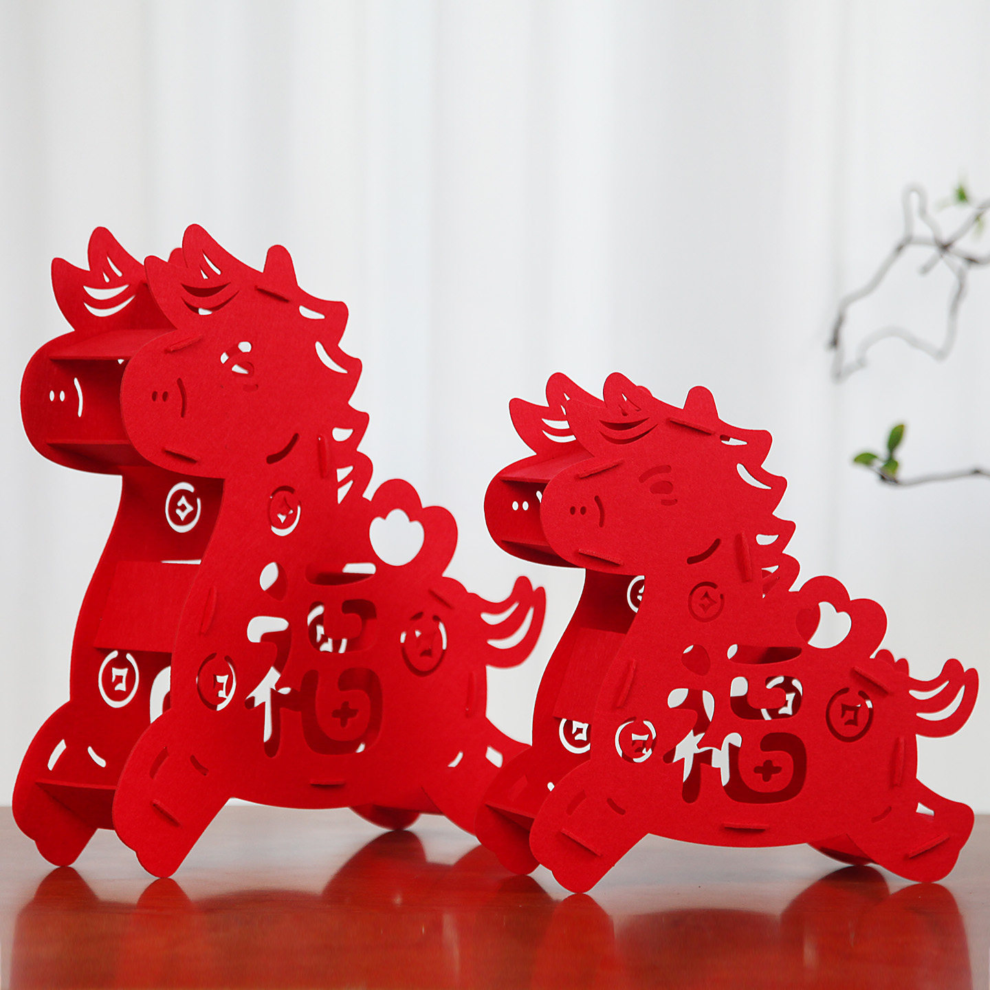 2026马年新年创意摆件卡通立体毛毡氛围布置装饰客厅桌面福字摆饰,淘宝优惠券,粉丝福利购,淘宝优惠卷