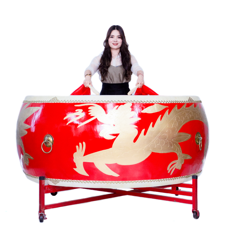 大鼓牛皮鼓中国红成人演出鼓龙鼓舞蹈打节奏鼓战鼓堂鼓节日庆祝鼓 - 图3