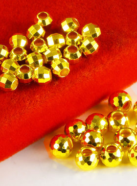 黄金转运珠散珠子9999足金纯金裸珠真金硬金单个串手编编项链配件