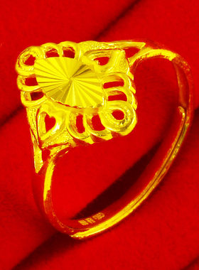 黄金戒指9999足金女款马眼形纯金饰品真金指环送老婆素金按克