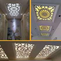 New Carved Flower Plate Hollowed-out Flower Lattice Ceiling Pvc Through Flower Plate Partition Aisle Canopy Top Modern Flower Gg Guan Guan Mi