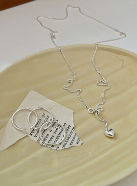 长款爱心流苏项链女ins小众设计高级感颈链秋冬网红毛衣链