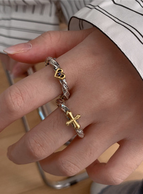 日韩s925甜美珍珠戒指女流苏女