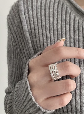 开口戒指可调节指环2026新款爆款叠戴组合戒指女轻奢高级感